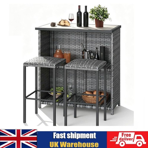 3pcs outdoor rattan bar - rattan, table