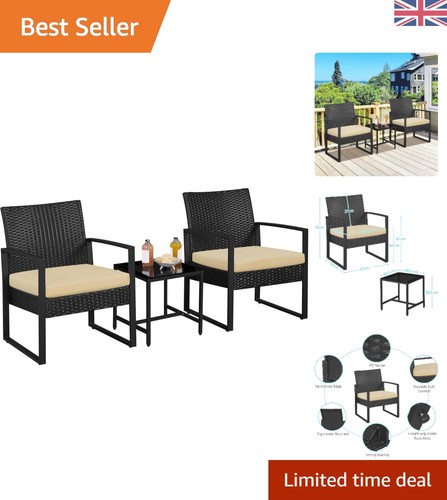 Stylish black khaki - black/khaki, rattan