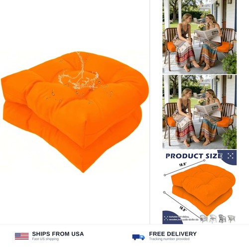 Orange outdoor wicker seat - orange,