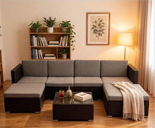 Rattan garden furniture set - rattan,