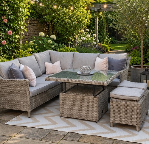 Rattan garden furniture corner - furniture,