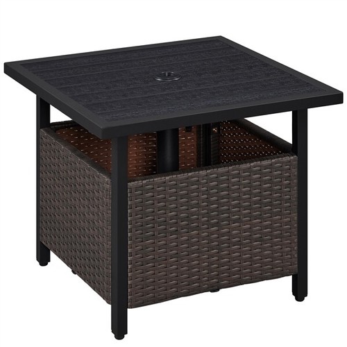 Outdoor wicker side table pe - wicker,