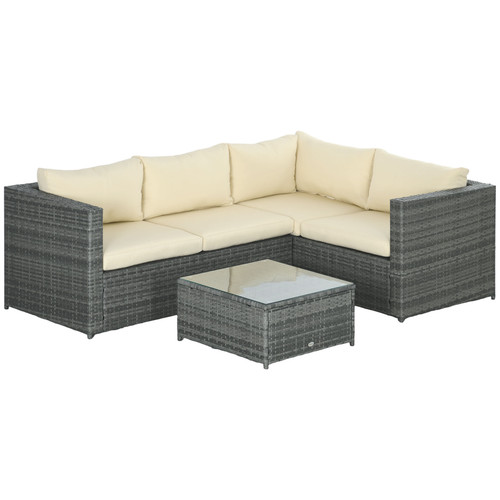 Outsunny 3pcs rattan corner - 3pcs,