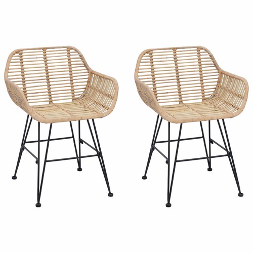 Dining chair pcs rattan and - dining, 2