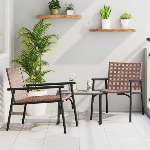 Outdoor chair set 2pcs - outdoor, brown
