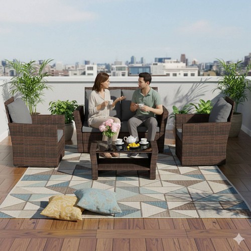 Rattan furniture set 4pcs - set,