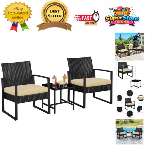 Durable piece rattan bistro - 3-piece,