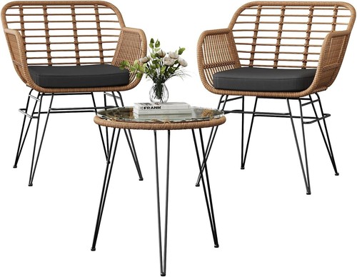 Piece rattan bistro set - 3-piece,